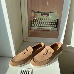 WOMEN'S fantastic Summer Charms Walk Suede SHOES In light brown color